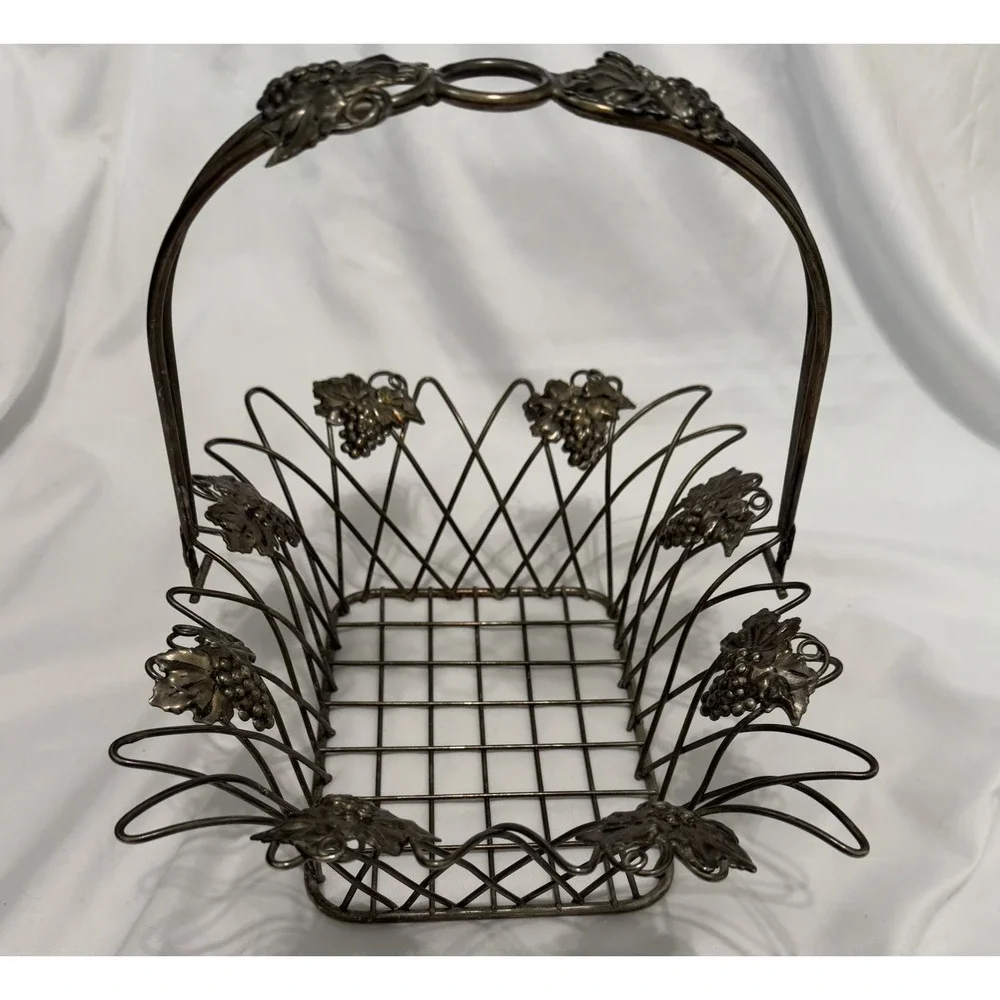 Vintage Antique‎ Basket FILIGREE Melchior Soviet USSR Fruit Country Kitchen